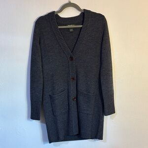 Eddie Bauer Charcoal Women's Merino Wool Small Cardigan EUC